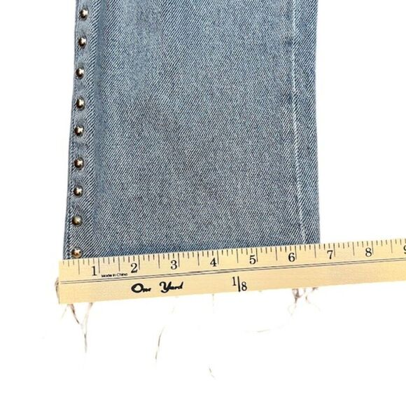 ALL SAINTS Ava Stud Jeans Metal Studded Side Seams Cotton Straight Size 25 - Picture 11 of 14